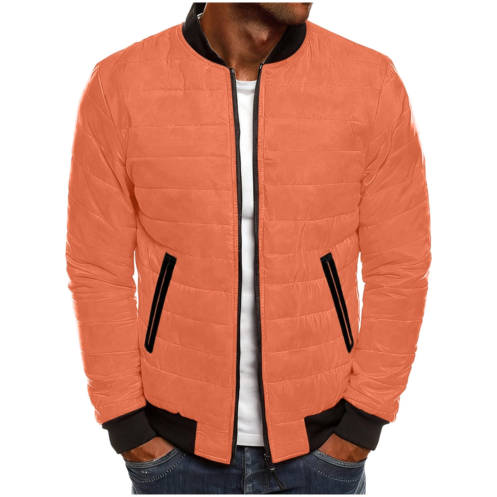 mens solid color stand up collar cotton padded jacket baseball uniform mens solid color stand up collar cotton padded jacket baseball uniform
