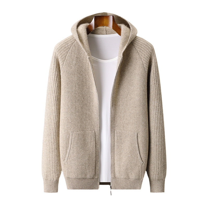 thickened zip up sweater made from pure wool thickened zip up sweater made from pure wool