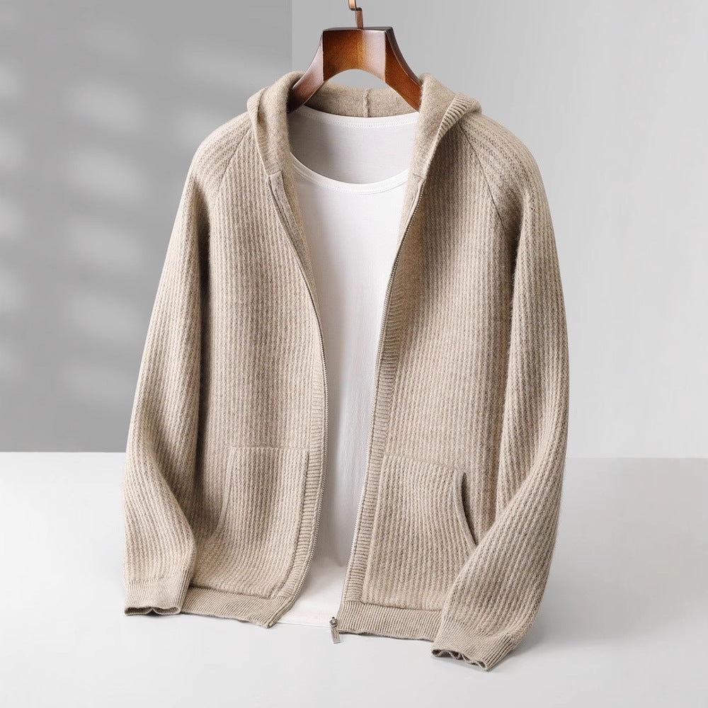thickened zip up sweater made from pure wool thickened zip up sweater made from pure wool