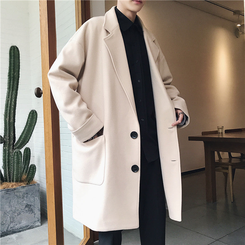 mens stylish warm casual mid length wool coat mens stylish warm casual mid length wool coat