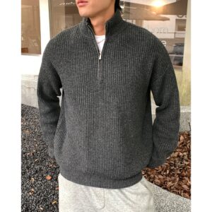new fallwinter mens half neck zip up turtleneck sweater