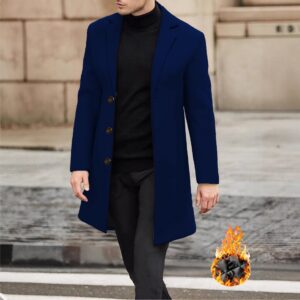 single breasted lapel windbreaker woolen coat